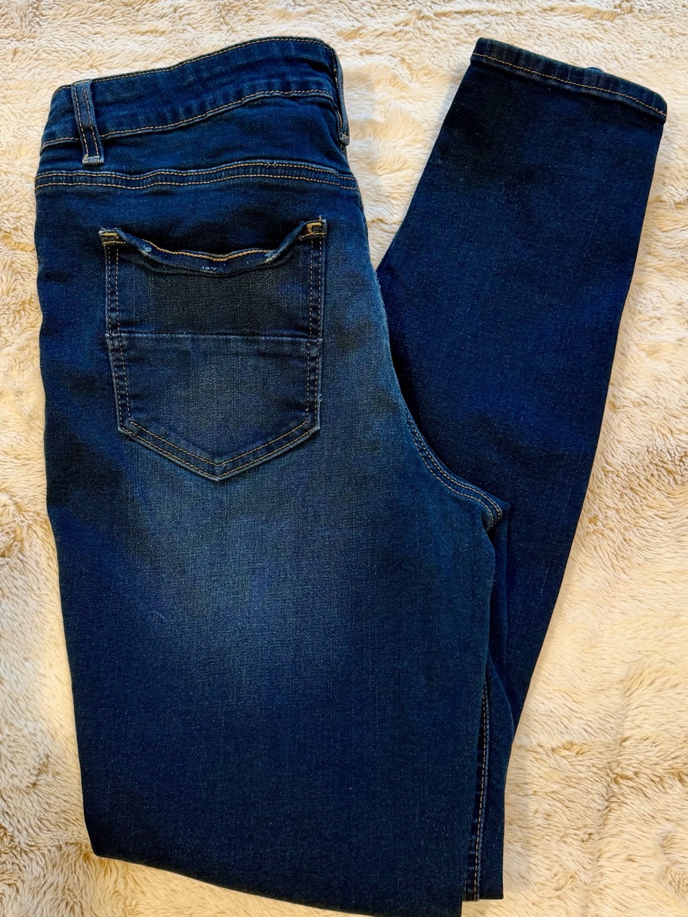 refuge Skinny Distressed Dark Blue Jeans - Picture 6 of 7